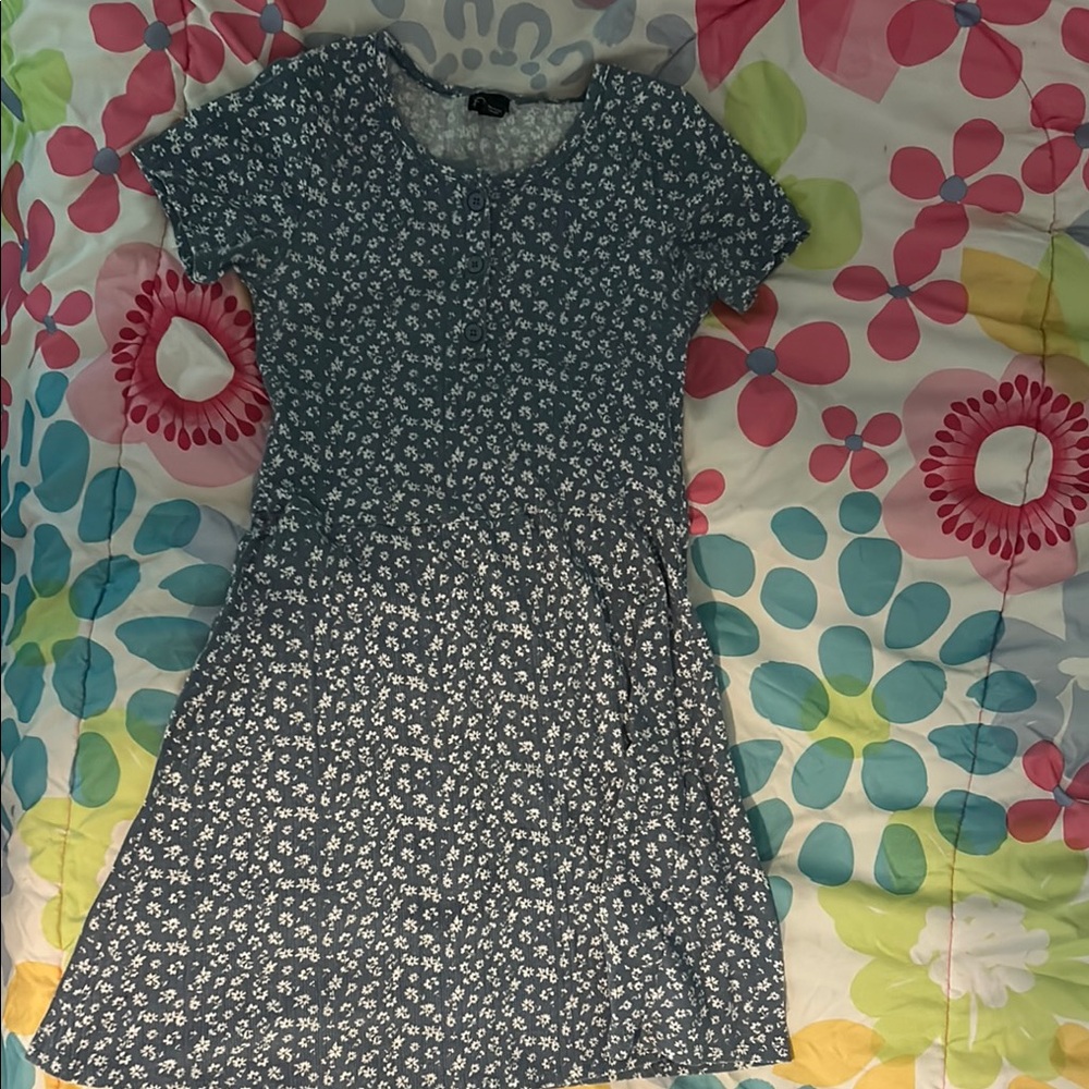 Cat & Jack blue grey Floral Dress